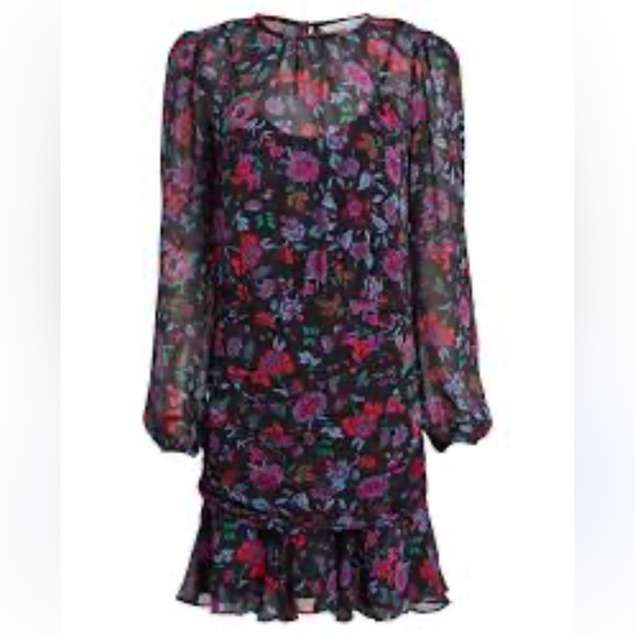 VERONICA BEARD Robin Silk Floral sheer with Slip Mini Dress - Picture 3 of 6
